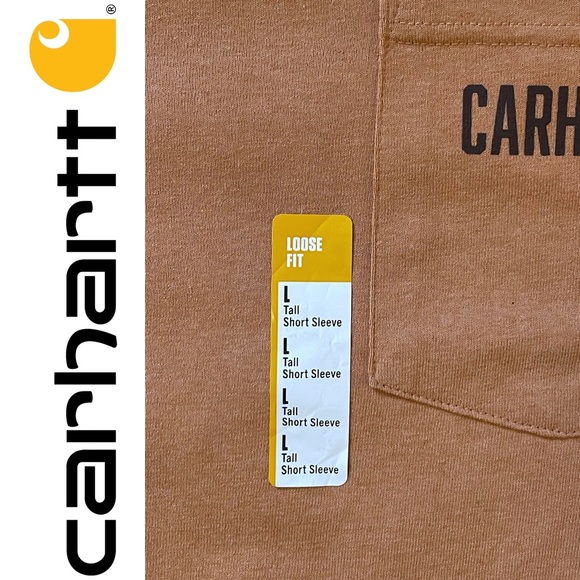 NWT Carhartt loose fit heavyweight s/s pocket C graphic t-shirt, tall L, ginger - Picture 5 of 16